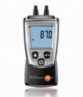 testo 510  差压仪 0～100 hPa差压测量，显示满量程的压力值，温度补偿，背部带磁铁，便于放置  连接皮托管，测量风速（产品不包括皮托管） 空气密度补偿

